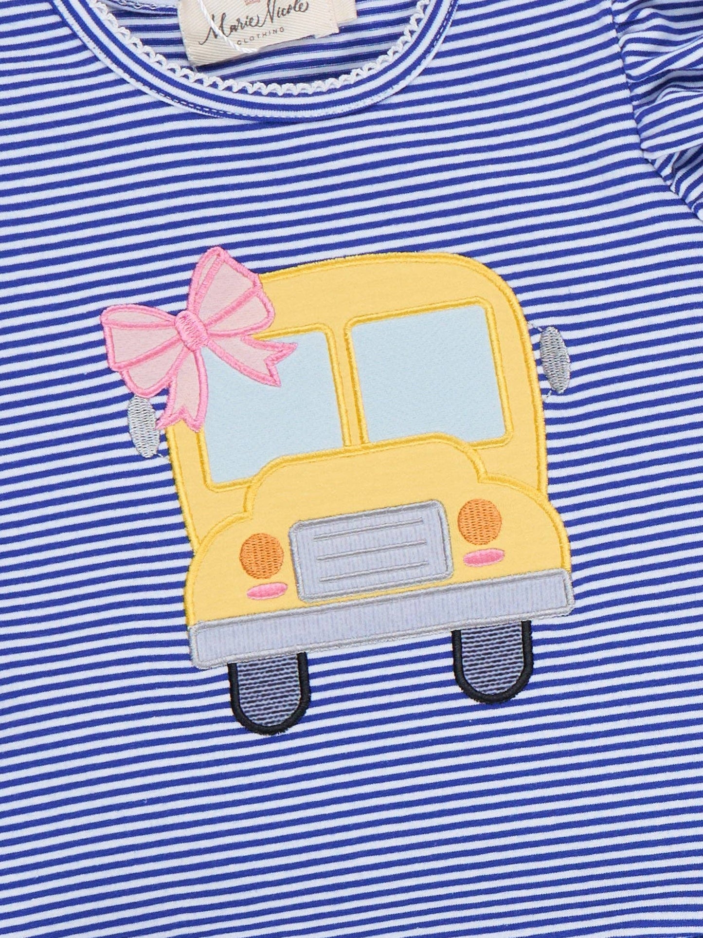 Sweet Traveler Bus Embroidered Ruffle Outfit