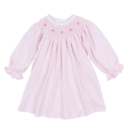 Mia's Classics Bishop Long Sleeve Dress - Pink
