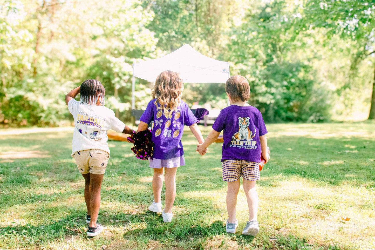 Train up a Tiger | Football Kid’s Tee | Purple + Gold
