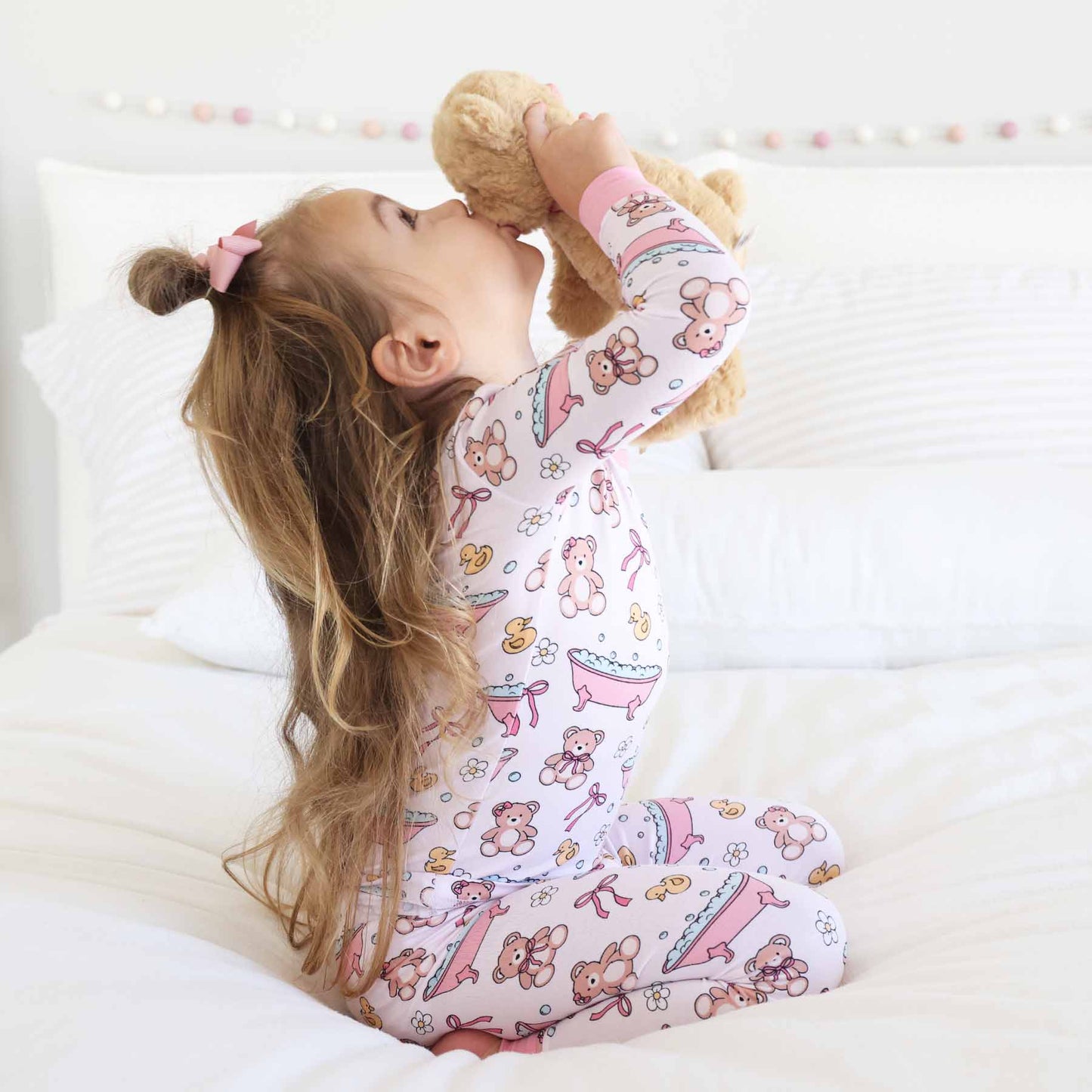 Bathtime Besties Two Piece Pajama Set | Pink