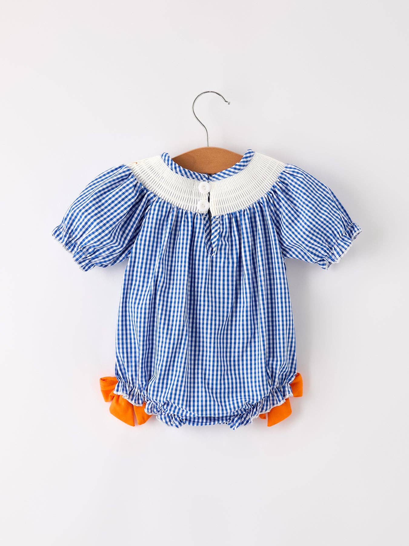 Fall Truck Smock Embroidery Baby Girl Romper