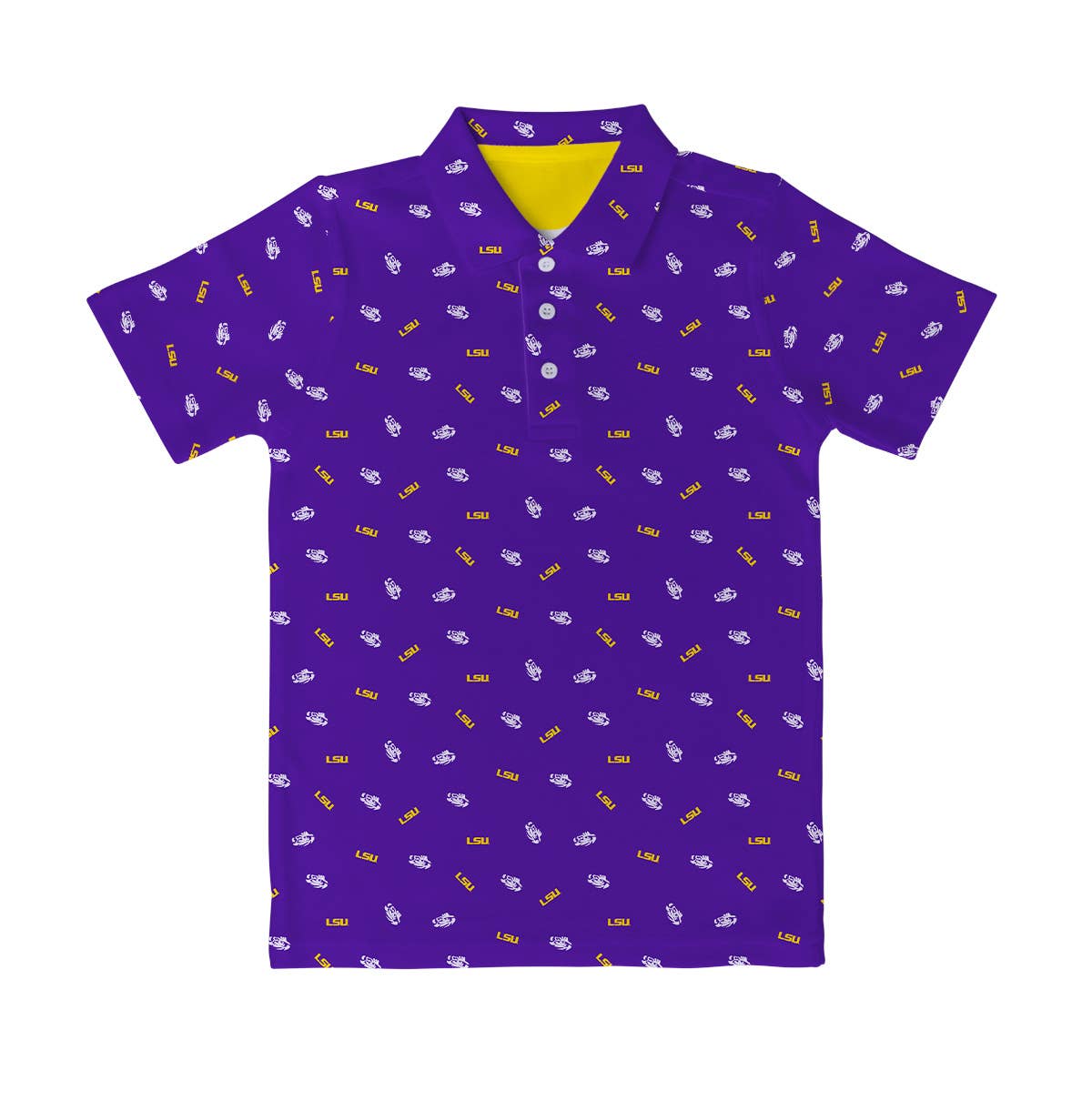 LSU Tigers Repeat Logo Short Sleeve Polo Shirt
