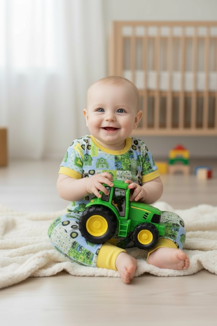 Tractor printed romper