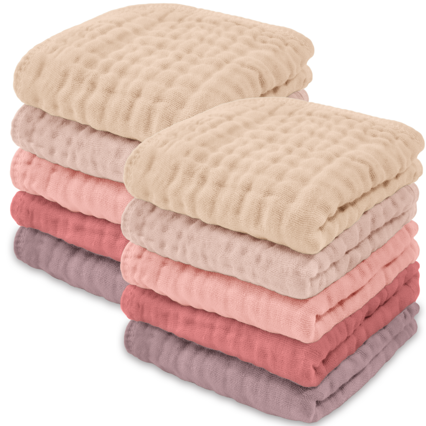 Baby Washcloths 100% Muslin Cotton by Comfy Cubs